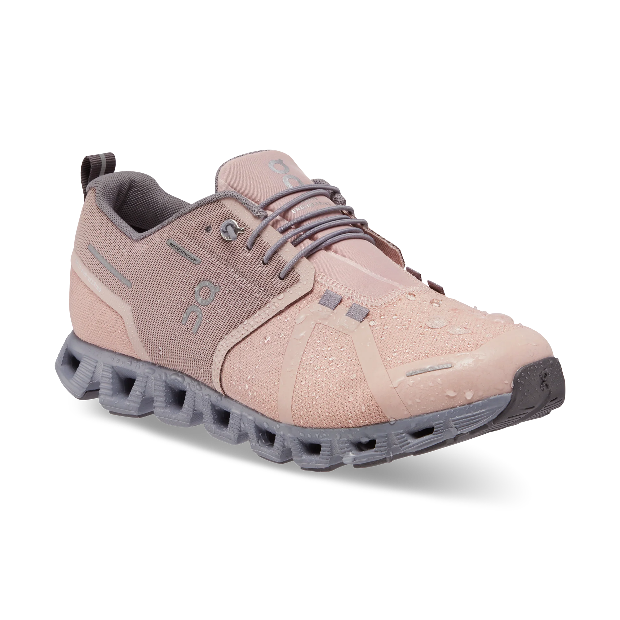 On Womens Cloud 5 Waterproof - Rose/Fossil (59.98527)